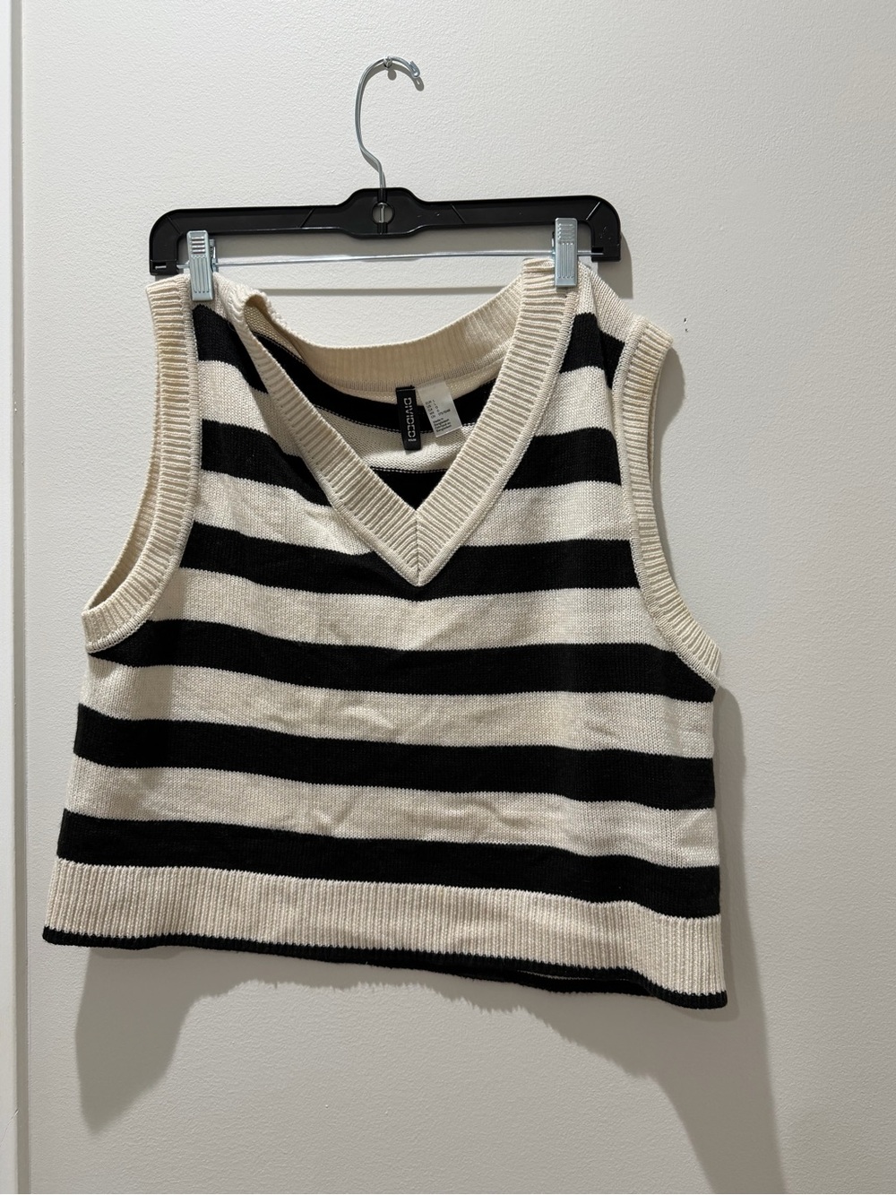 Divided Cream & Black Striped V-Neck Knit Tank